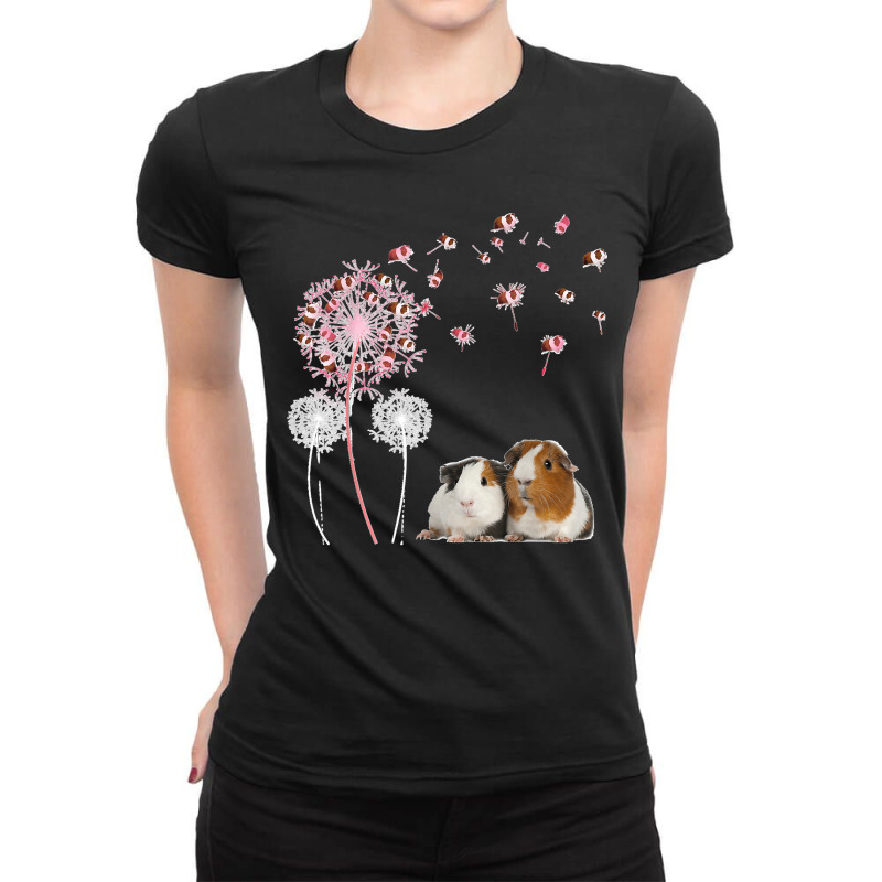 Dandelion Guinea Pig Cute Guinea Pig Floral Dandelion Spread Ladies Fitted T-Shirt by JOSEPHDOMINICWILLIS | Artistshot