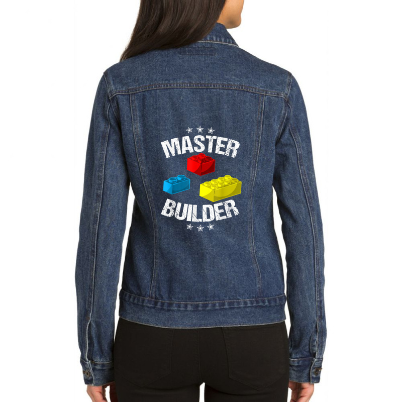 Cool Master Builder Funny Building Blocks Gift Men Women Ladies Denim Jacket by MalcolmJCausby | Artistshot