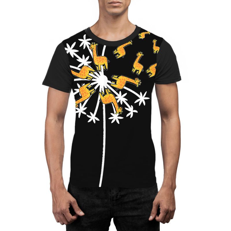 Dandelion Flying Giraffe Flower Wildlife Zookeeper Herbalist Graphic T-shirt by ROGERWILLIAMWARD | Artistshot