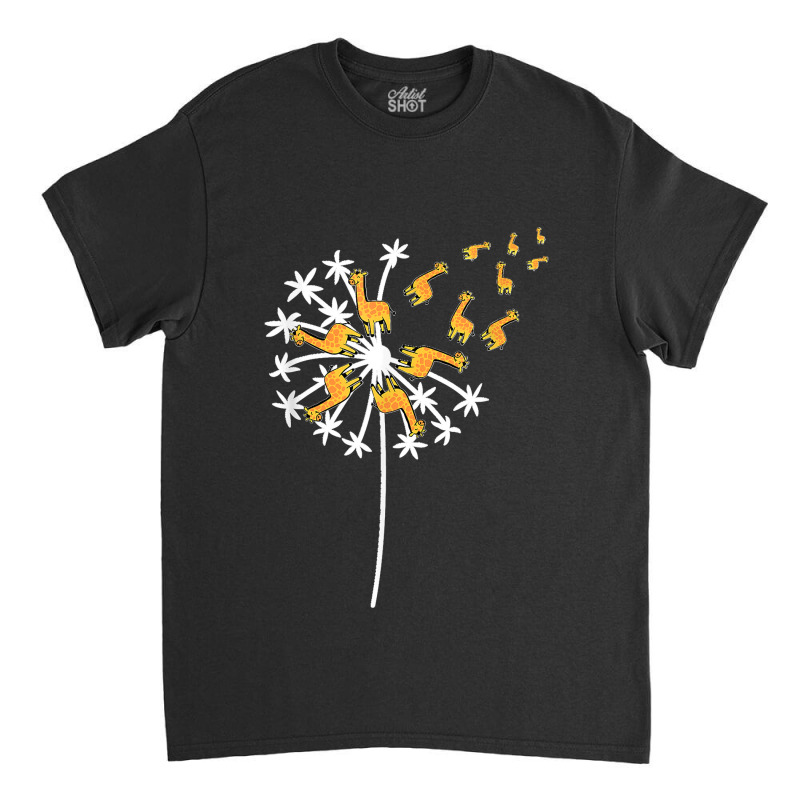 Dandelion Flying Giraffe Flower Wildlife Zookeeper Herbalist Classic T-shirt by ROGERWILLIAMWARD | Artistshot