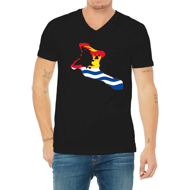 Flag Map Of Kiribati V-neck Tee | Artistshot