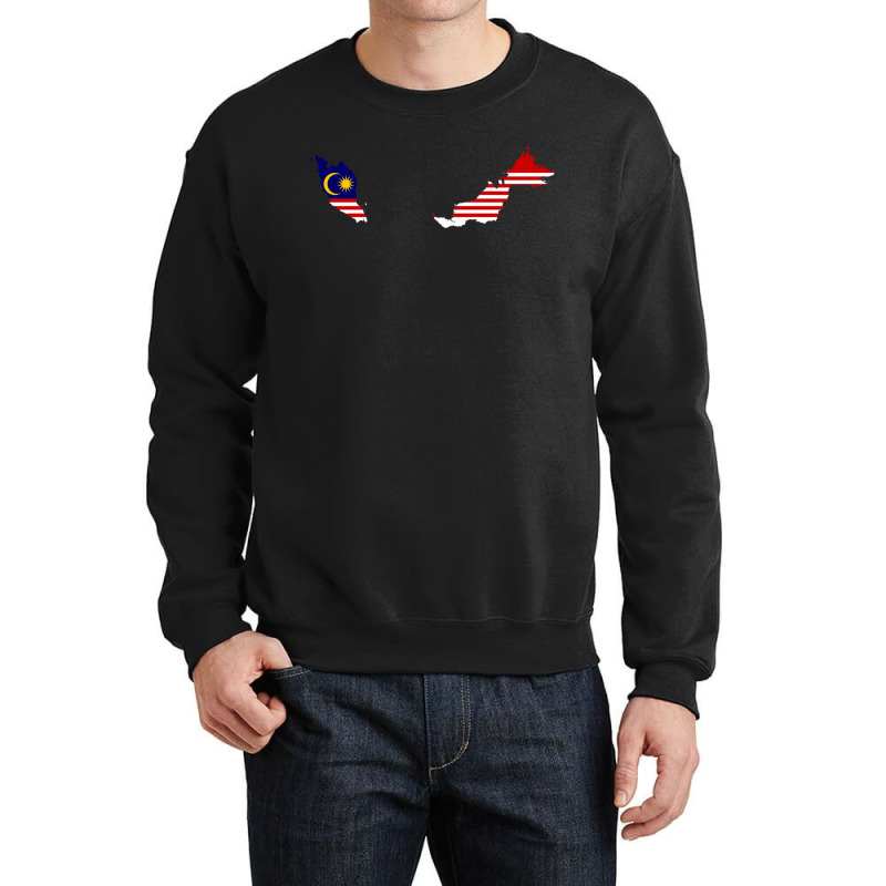 Flag Map Of Malaysia Crewneck Sweatshirt by SamaraMcCullou | Artistshot