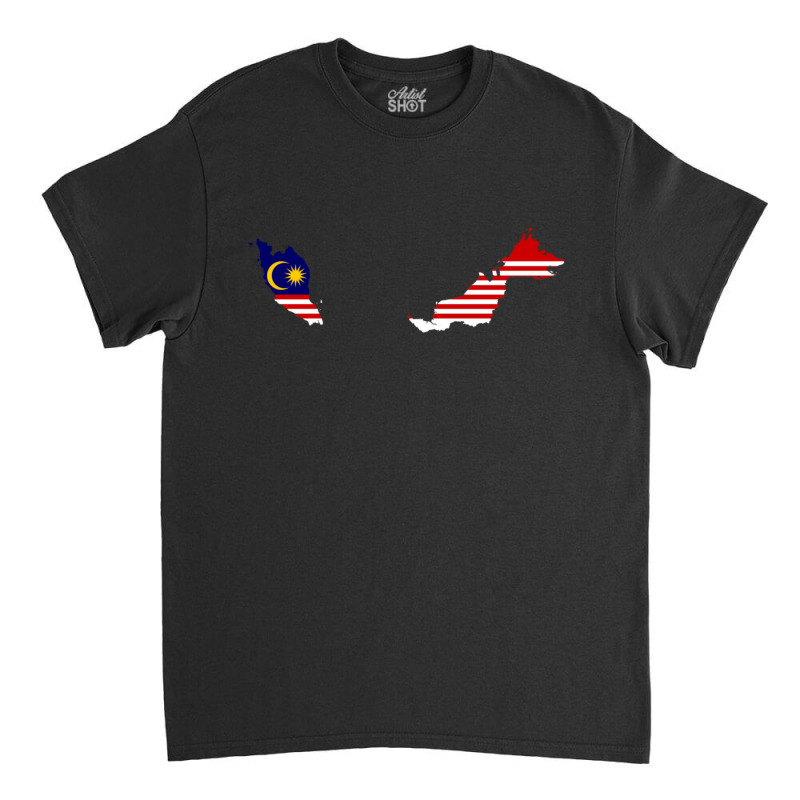 Flag Map Of Malaysia Classic T-shirt by SamaraMcCullou | Artistshot