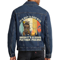 Funny Bear Camping It's Not A Dad Bod It's A Father Figure Men Denim Jacket | Artistshot