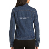 Ancient Lamentation Music Playing Ladies Denim Jacket | Artistshot