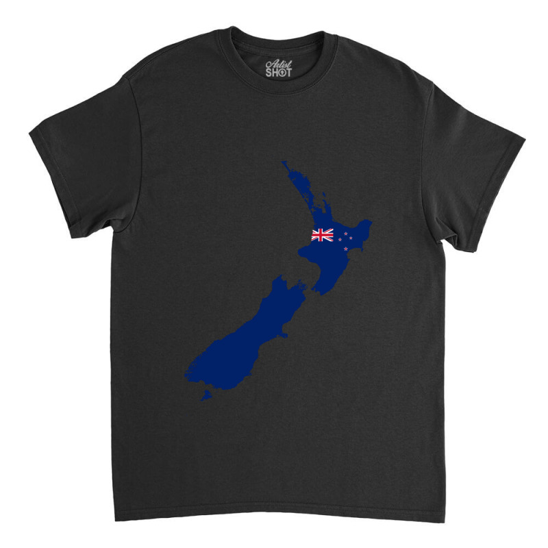 Flag Map Of New Zealand Classic T-shirt | Artistshot