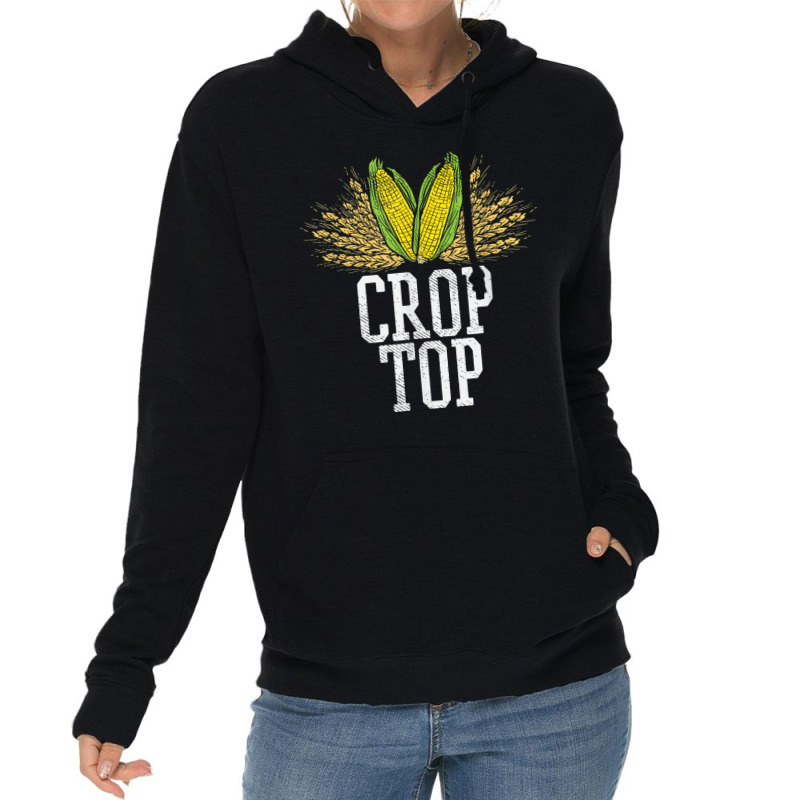 Crop Top Farm Pun Corn Farming - Agriculture - Funny Farmer Lightweight Hoodie | Artistshot