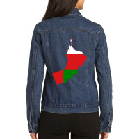 Flag Map Of Oman Ladies Denim Jacket | Artistshot