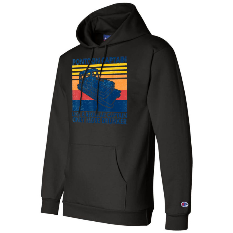 Funny Pontoon Captain Boat Lake Boating Beer Gift For Dad Champion Hoodie | Artistshot