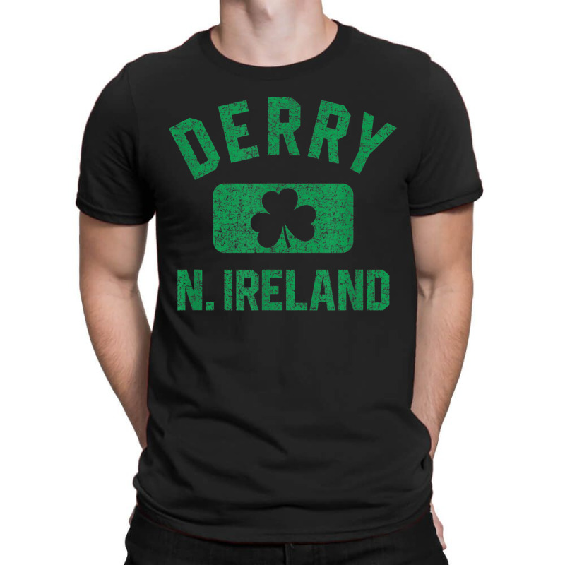 Derry N. Ireland Gym Style Distressed Green Print T-shirt | Artistshot