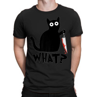 Funny Black Cat What Cute Suspicious Kitten Gift Women Men Premium T-shirt | Artistshot