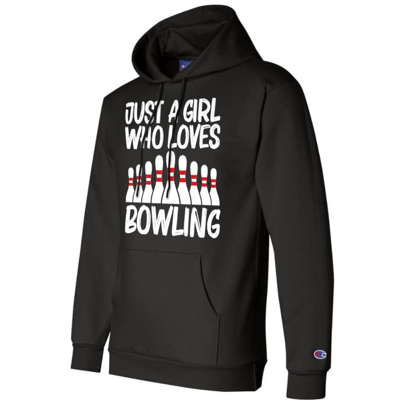 Funny Bowling Design For Girls Kids Spare Ball Game League Premium Champion Hoodie | Artistshot