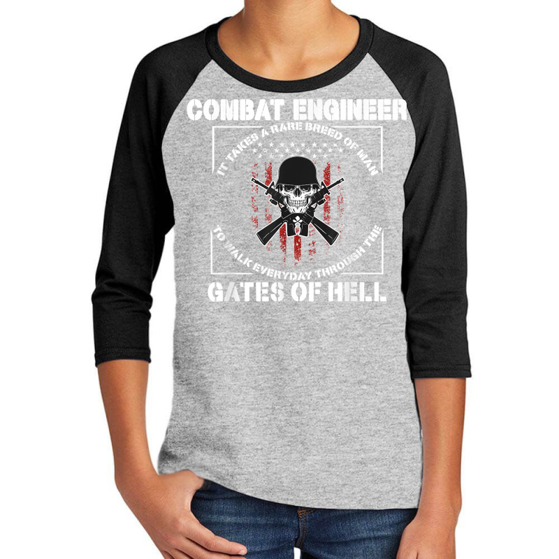 Mens Combat Engineer Rare Breed Of Man Combat Engineering T Shirt Youth 3/4 Sleeve by vivianadubcy | Artistshot