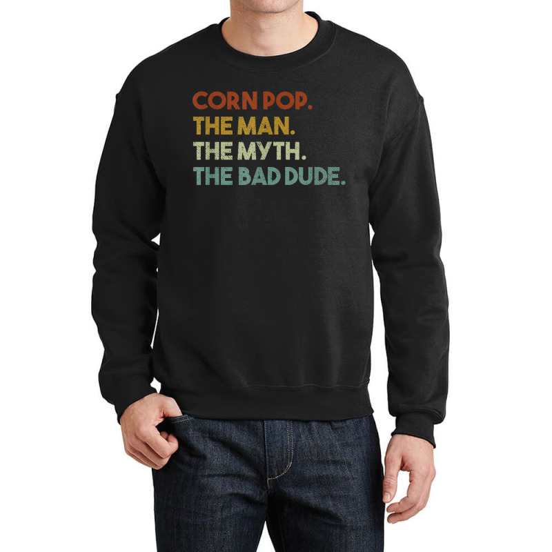 Vintage Corn Pop Was A Bad Dude Funny Crewneck Sweatshirt | Artistshot