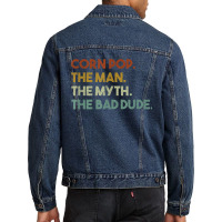 Vintage Corn Pop Was A Bad Dude Funny Men Denim Jacket | Artistshot