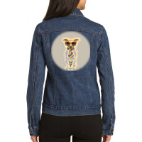 Adult Stylish Man Playing Witimal Lover. Happ Ladies Denim Jacket | Artistshot