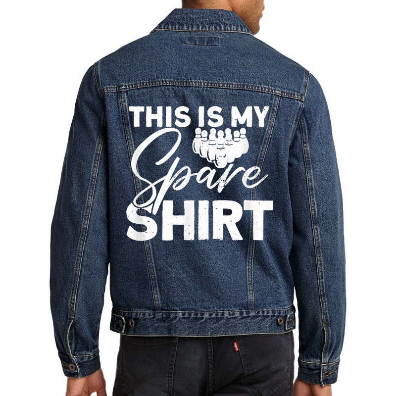 Funny Bowling Player Bowler Bowling Men Denim Jacket | Artistshot