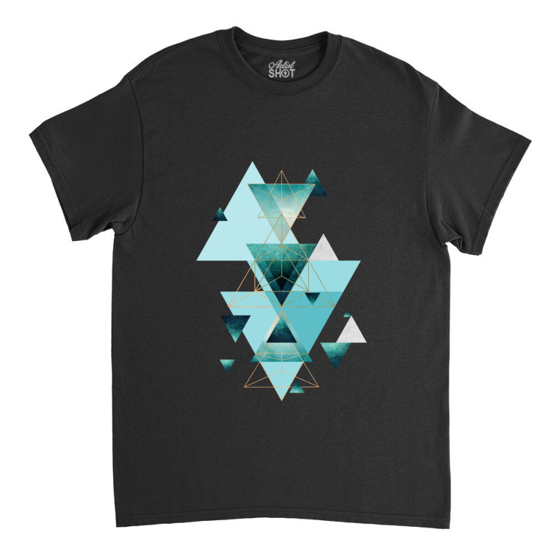 Geometric Triangle Compilation In Teal Classic T-shirt | Artistshot