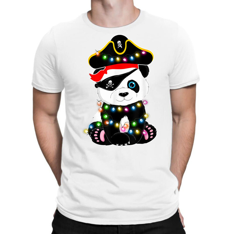 Pirate Panda Lights Christmas Pajama Gifts For Girl Teen Kid T Shirt T-shirt | Artistshot