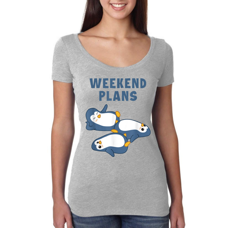 Weekend Plans Emperor Sea Bird King Penguin Lover Penguin Women's Triblend Scoop T-shirt by ChristianLing | Artistshot