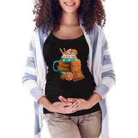 Winter Coffee Cup With Scarf Maternity Scoop Neck T-shirt | Artistshot