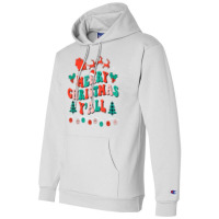 Retro Groovy Merry Christmas Y'all Santa Hat Lights Xmas T Shirt Champion Hoodie | Artistshot