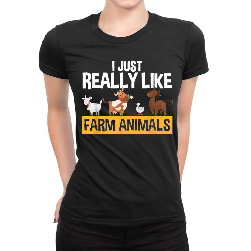 Farm Animals Funny Professional Farmer Farming Lover Ladies Fitted T-Shirt by MICHAELSCOTTREXEL | Artistshot