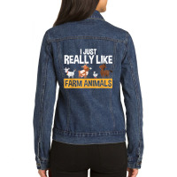 Farm Animals Funny Professional Farmer Farming Lover Ladies Denim Jacket | Artistshot