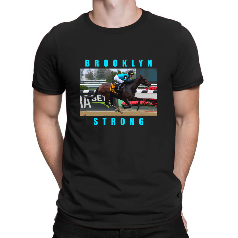 Brooklyn Strong - Classic Horseracing - Blue T-Shirt by LindaWilliams | Artistshot