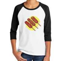 Fast Food Corn Dog Sausage Snack Deep Fried Snack Delicious Youth 3/4 Sleeve | Artistshot