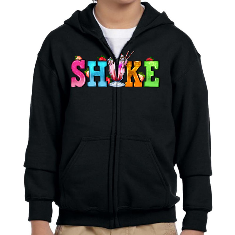 Shake With Milkshake Youth Zipper Hoodie by AdoDesignShop | Artistshot