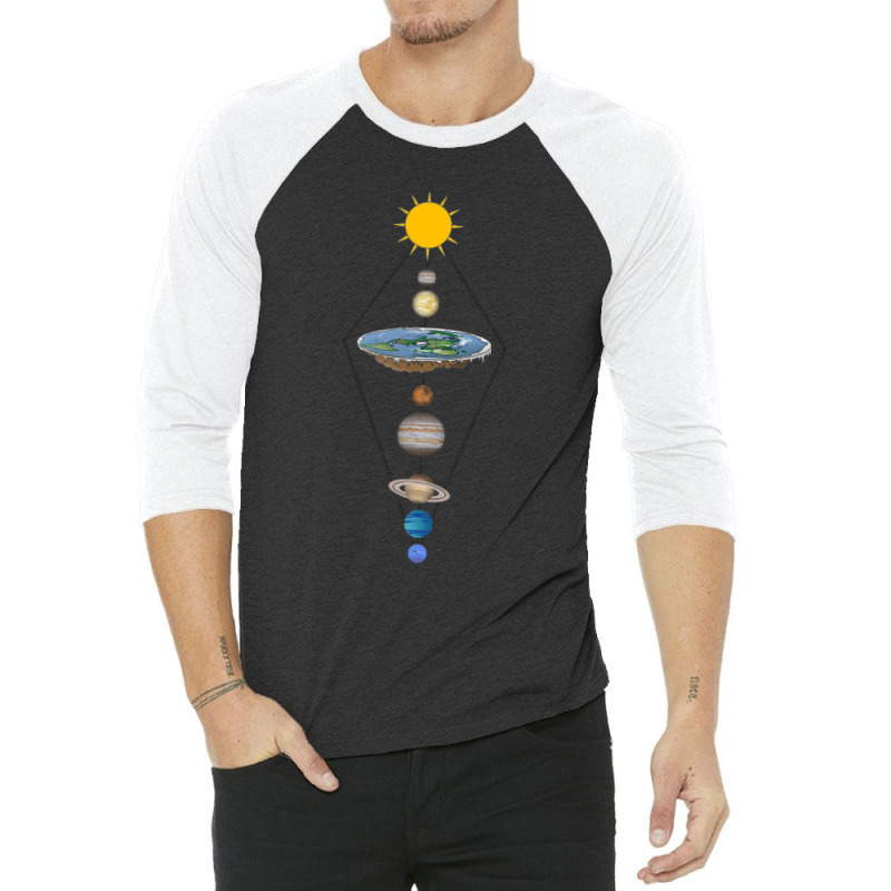 Flat Earth Solar System 3/4 Sleeve Shirt by SamaraMcCullou | Artistshot