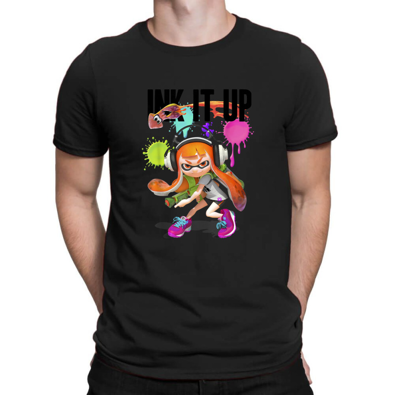 Splatoon Ink It Up Squid Inkling Splatter Poster T-shirt | Artistshot