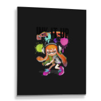 Splatoon Ink It Up Squid Inkling Splatter Poster Metal Print Vertical | Artistshot