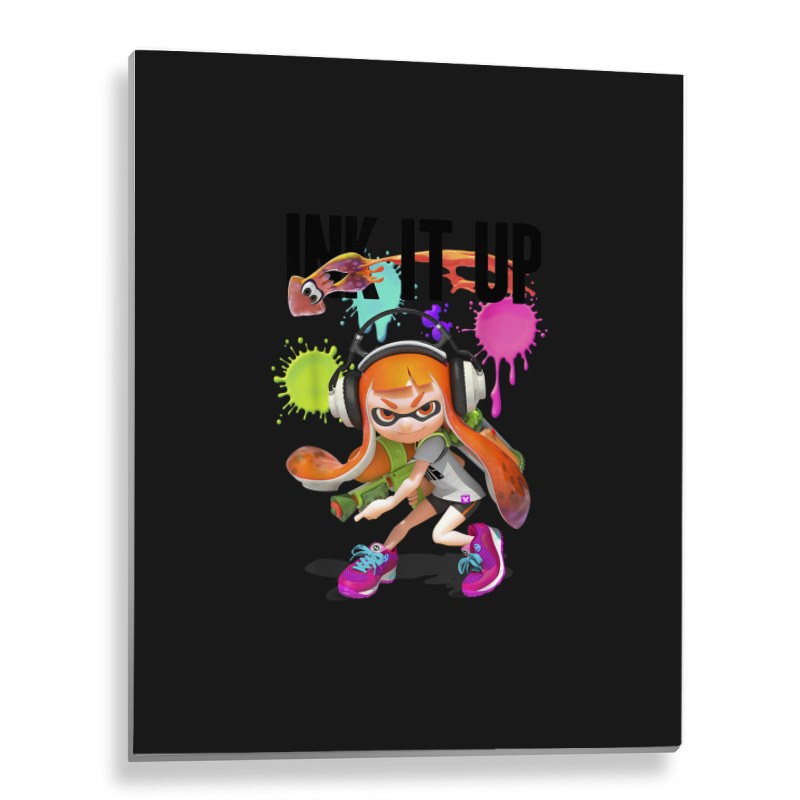 Splatoon Ink It Up Squid Inkling Splatter Poster Metal Print Vertical | Artistshot