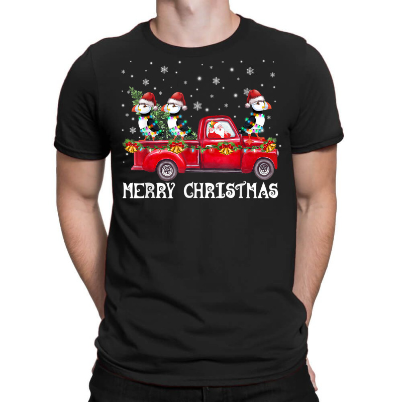 Santa Riding Christmas Tree Truck Puffin Bird Christmas T Shirt T-shirt | Artistshot