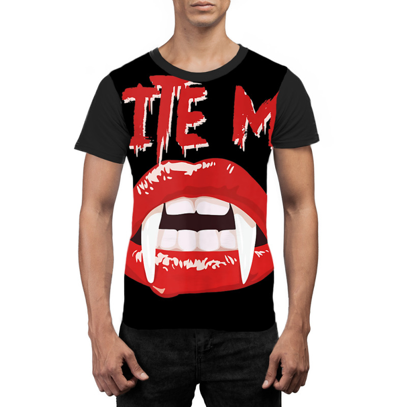 Bite Me Funny Halloween Vampire Bite Me Tank Top Graphic T-shirt by CoreyMartinPeters | Artistshot