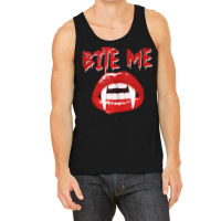 Bite Me Funny Halloween Vampire Bite Me Tank Top Tank Top | Artistshot