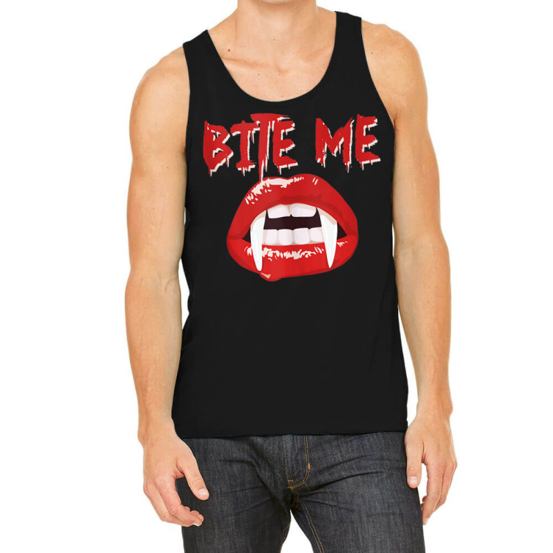 Bite Me Funny Halloween Vampire Bite Me Tank Top Tank Top by CoreyMartinPeters | Artistshot