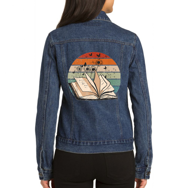 Dandelion Books Funny Reading Lover Readers Ladies Denim Jacket by ISAIASSANTIAGO | Artistshot