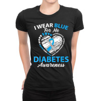 Diabetes Awareness Type 1 2 Shirt In November We Wear Blue T Shirt Ladies Fitted T-shirt | Artistshot