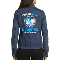 Diabetes Awareness Type 1 2 Shirt In November We Wear Blue T Shirt Ladies Denim Jacket | Artistshot