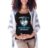 Diabetes Awareness Type 1 2 Shirt In November We Wear Blue T Shirt Maternity Scoop Neck T-shirt | Artistshot