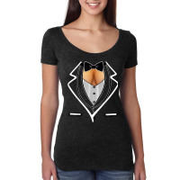 Funny Ladies Cleavage Tuxedo Party Mardi Gras Tailgate Women's Triblend Scoop T-shirt | Artistshot