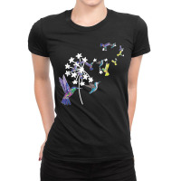 Dandelion Hummingbird Flower For Birdwatcher Herbalist Ladies Fitted T-shirt | Artistshot