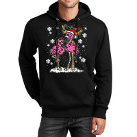 Flamingo Christmas Lights Santa Hat Pajama Cute Animal X Mas T Shirt Unisex Hoodie | Artistshot