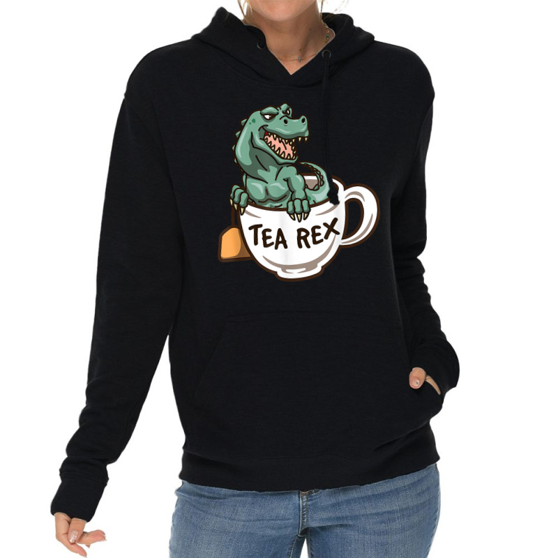 Tea Enthusiast Dinosaur Fanatic Tea Party Crew T Shirt Lightweight Hoodie | Artistshot