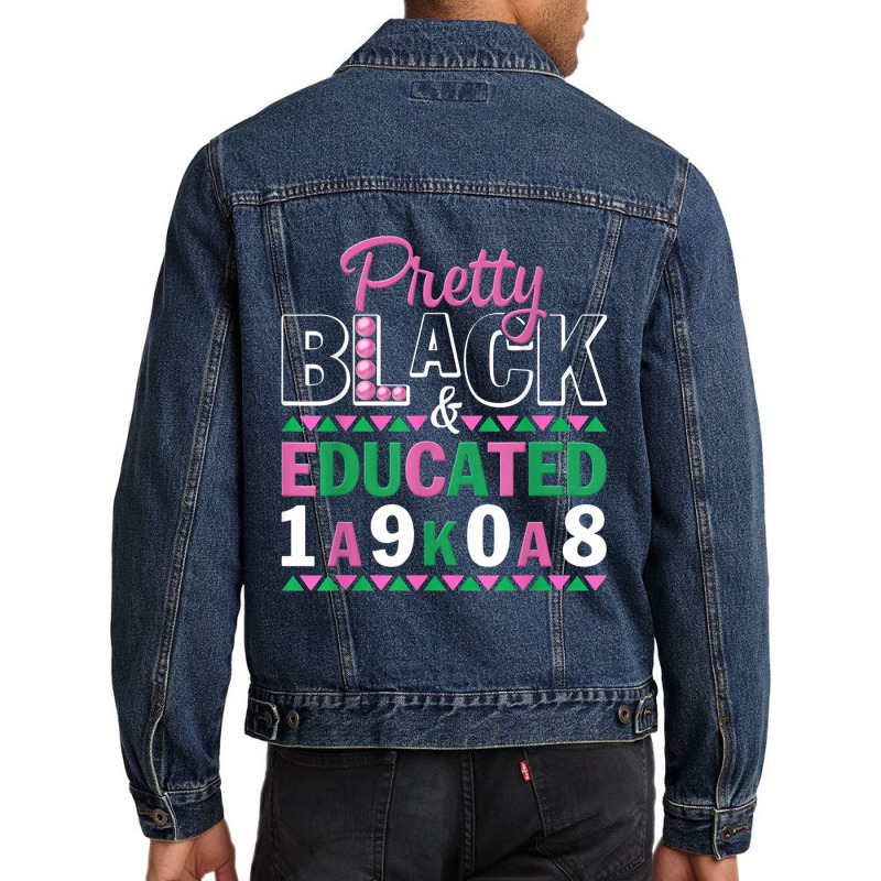 Pretty Black And Educated J15 Founder's Day Aka Women Men Denim Jacket | Artistshot