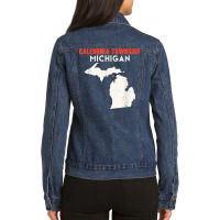 Caledonia Township Michigan Usa State America Travel Michiga T Shirt Ladies Denim Jacket | Artistshot