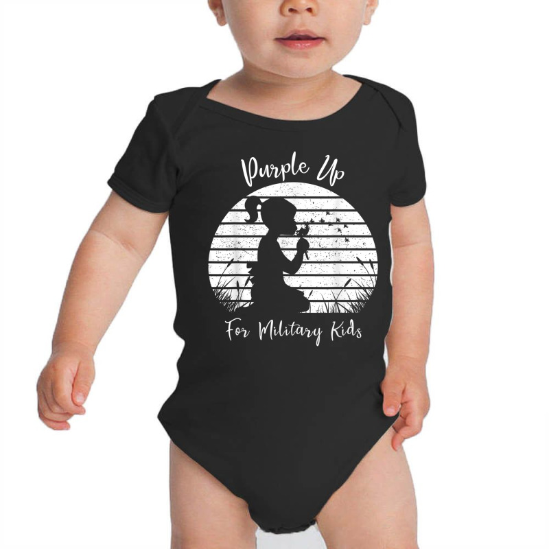 Dandelion Purple Up For Military Kids Month Army Child T Shirt Baby Bodysuit by zaeske | Artistshot